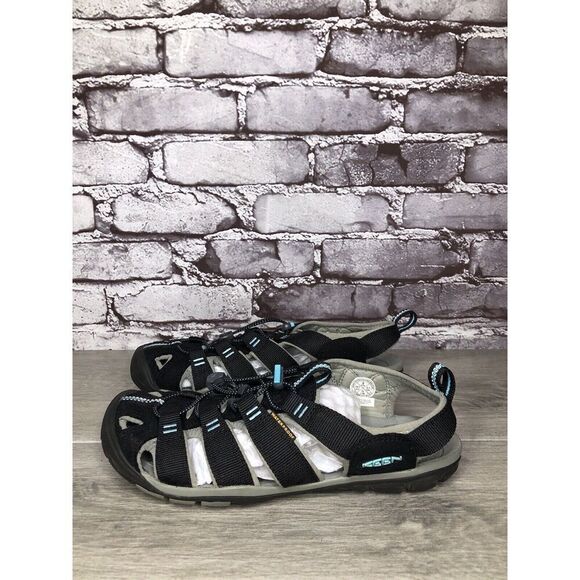 KEEN Black Blue Textile Synthetic Drawstring Hiking Sandas Women Sz 9M US/39.5EU - Picture 12 of 16